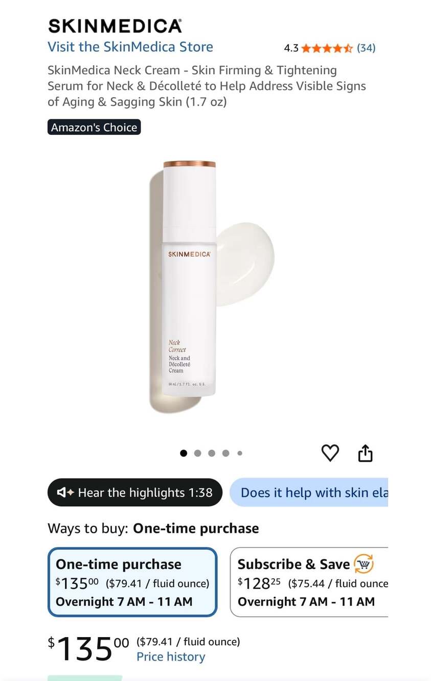 SkinMedica Neck Correct Neck and Décolleté Cream 1.7 oz